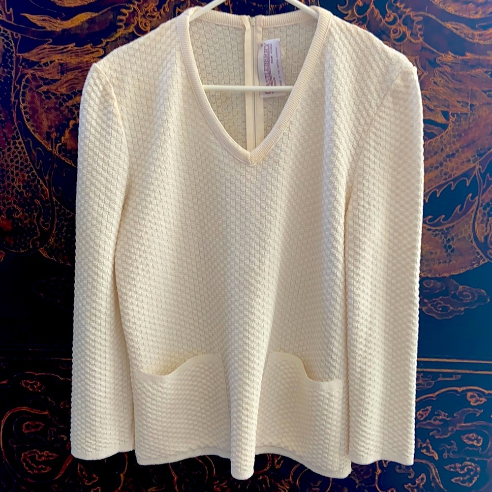 Vintage CASTLEBERRY New York London Beige Top Tunic Large